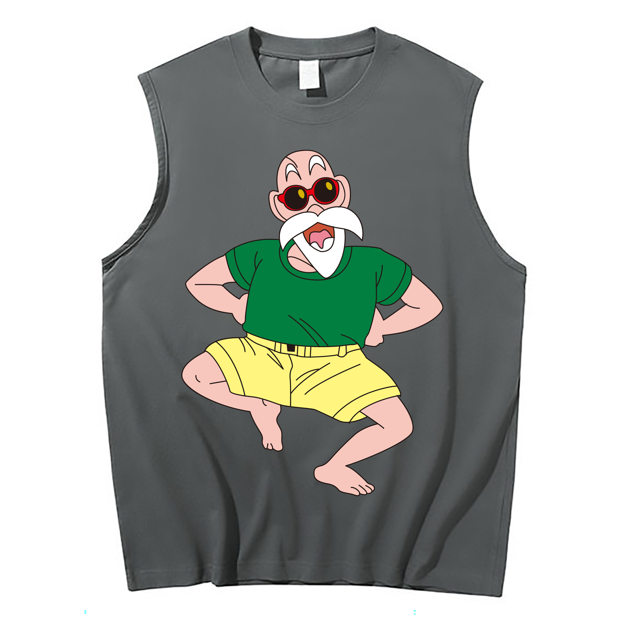 （画像用） ドラゴンボール 亀仙人（かめせんにん） DRAGON BALL Master Roshi Kame Sennin コットン100％タンクトップ（フロントプリント）